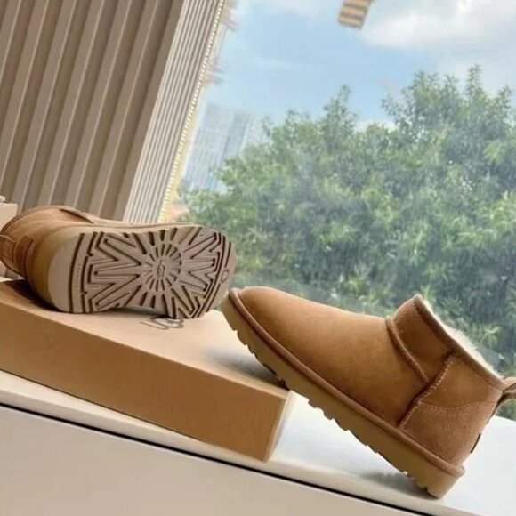 Cozy Tan Ankle Boots - Picture 1 of 7